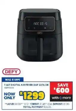 Russells Defy 7.6LT Digital Air Fryer DAF 3376 DB offer