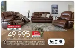 Rochester Everitt 2 & 3 Seater Recliner Lounge Suite + Everitt Single Recliner Chair offer