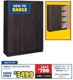 Russells ANDREA 135CM 3 DOOR ROBE offer