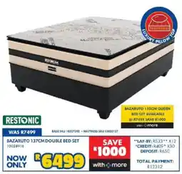 Russells Restonic Bazaruto 137cm Double Bed Set offer