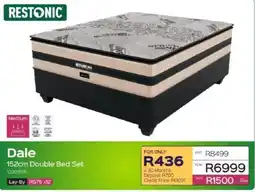 Sleepmasters Restonic Dale 152cm Double Bed Set offer