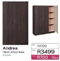Sleepmasters Andrea 135cm 3 Door Robe offer