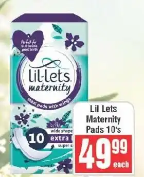 Frontline Lil Lets Maternity Pads offer