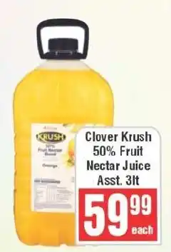 Frontline Clover Krush 50% Fruit Nectar Juice offer