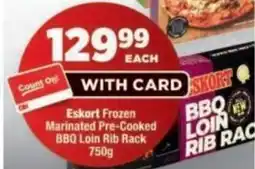 OK Foods Eskort Frozen Marinated Pre-Cooked BBQ Loin Rib Rack offer