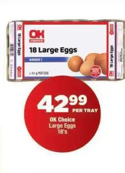OK Foods OK Choice Large Eggs 18's offer