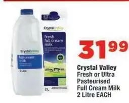 OK Foods Crystal Valley Fresh or Ultra-Pasteurised Full Cream Milk offer