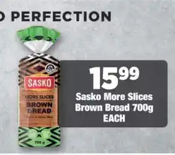 OK Foods SASKO MORE SLICES BROWN BREAD 700g offer