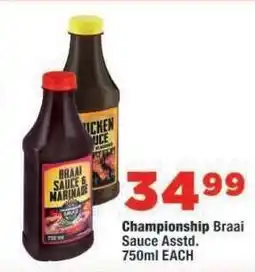 OK Foods Championship Braai Sauce Asstd offer
