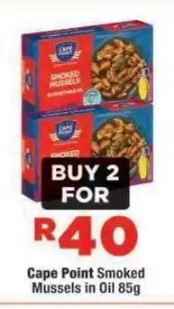 OK Foods Cape Point Smoked Mussels in Oil 85g offer