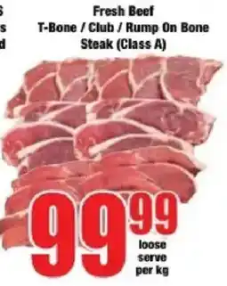 Boxer Fresh Beef T-Bone / Club / Rump On Bone Steak (Class A) offer