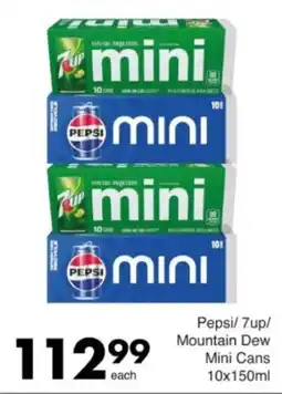 Save Hyper Pepsi/ 7up/ Mountain Dew Mini Cans offer