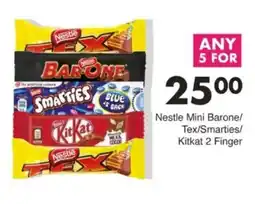 Save Hyper Nestle Mini Barone/Tex/Smarties/Kitkat 2 Finger offer