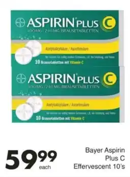Save Hyper Bayer Aspirin Plus C Effervescent 10's offer