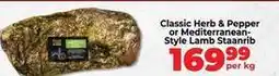 Food Lover's Market Classic herb & pepper or mediterranean-style lamb staanrib offer