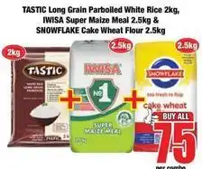 Boxer Tastic - long grain parboiled white rice, super maize meal, cake wheat flour offer