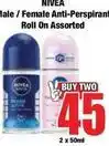 Boxer Nivea - male / female anti-perspirant roll on offer