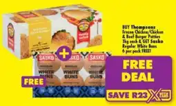 Shoprite Thompsons Frozen Chicken/Chicken & Beef Burger Patties offer