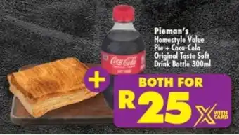 Pieman's Homestyle Value Pie + Coca-Cola Original Taste Soft Drink Bottle