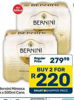 Pick n Pay Liquor Bernini - mimosa 6 x 500ml cans offer