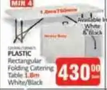KitKat Cash and Carry GENERAL TASTE PLASTIC Rectangular Folding Catering Table 1.8m White/Black offer