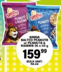 Giant Hyper Simba Salted Peanuts or Peanuts & Raisins offer