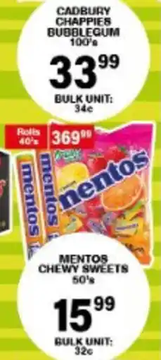 Giant Hyper Cadbury Chappies Bubblegum offer