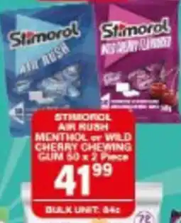 Giant Hyper Stimorol Air Rush Menthol or Wild Cherry Chewing Gum offer