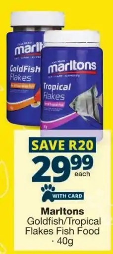 Checkers Marltons Goldfish/Tropical Flakes Fish Food offer