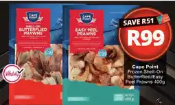 Checkers Cape Point Frozen Shell-On Butterflied/Easy Peel Prawns offer