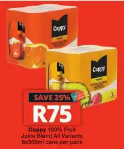 Checkers Cappy 100% Fruit Juice Blend offer