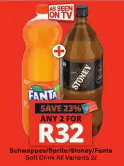 Checkers Schweppes/Sprite/Stoney/Fanta Soft Drink All Variants offer