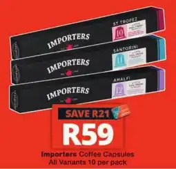 Checkers Importers Coffee Capsules offer