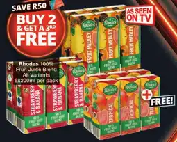 Checkers Rhodes 100% Fruit Juice Blend offer