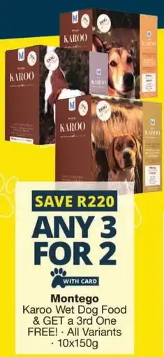 Checkers Montego Karoo Wet Dog Food offer