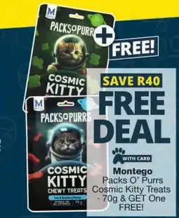 Checkers Montego Packs O' Purrs Cosmic Kitty Treats offer