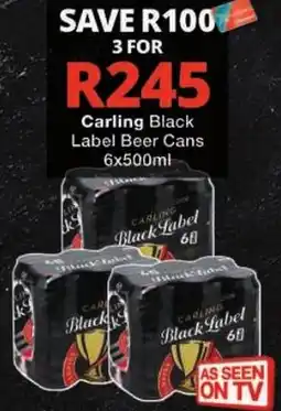 Checkers Carling Black Label Beer Cans offer
