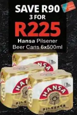 Checkers Hansa Pilsener Beer Cans offer