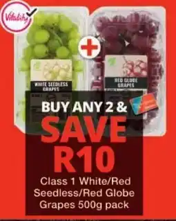 Checkers Class 1 White/Red Seedless/Red Globe Grapes offer