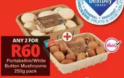Checkers Portabellini/White Button Mushrooms offer