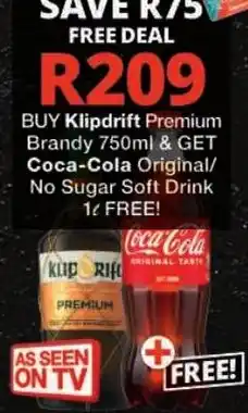 Checkers Klipdrift Premium Brandy offer