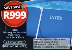 Checkers Intex Rectangular Portable Pool Frame offer