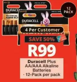 Checkers Duracell Plus AA/AAA Alkaline Batteries offer