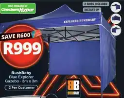 Checkers BushBaby Blue Explorer Gazebo offer