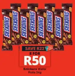 Checkers Snickers Wafer Rolls offer