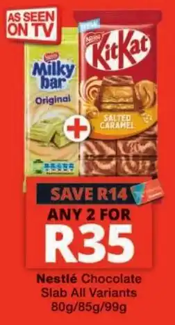 Checkers Nestlé Chocolate Slab offer