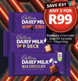 Checkers Cadbury Dairy Milk Slab All Variants offer