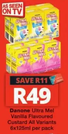 Checkers Danone Ultra Mel Custard offer
