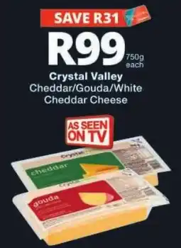 Checkers Crystal Valley Cheddar/Gouda/White Cheddar Cheese offer