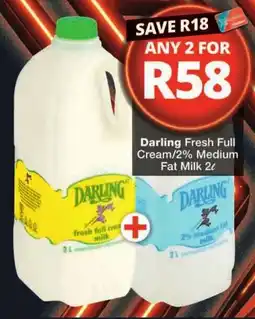 Checkers Darling Fresh Full Cream/2% Medium Fat Milk offer